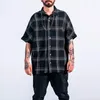 Herren Freizeithemden Sommer Herrenmode Lose Plaid Kurzarm Straßenkleidung Europäische Größe