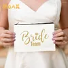 Cosmetic Bags Team Bride Bag Bachelorette Maid Of Honor Gift Canvas Makeup Wedding Party Fashion Pouch Jewelry Organizer