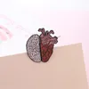 Broschen Neuartige Hälfte Gehirn Herz Blutgefäß Spleißen Menschliche Organ Brosche Emaille Pin Zubehör Schmuck Geschenk Für Ärzte