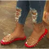 サンダルサマーサンダル女性バックルストラップ透明PVCリベット女性靴女性サンダリアプラスサイズ35-43ファッションMujer 230417