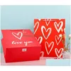 Geschenkverpakking Valentine Love Bag Rood Hart Gedrukt Winkelverpakking Wit Kraftpapier Klein Groot Cadeauzakjes Drop Delivery Home Garden F Dhva8