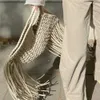 Andere Taschen Seil gewebte Tasche Quaste Frauen Handtasche Hohl stricken Umhängetaschen für Frauen Designer Reise Strandtasche 2023 Geldbörsen Tote