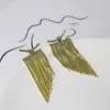 Stud Fashion Statement Earrings Long Gold Color Statement Bling Tassel Earrings for Women Ms Wedding Daily Pendant Hot Jewelry Gift J230529