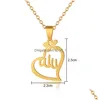 Подвесные ожерелья на ближнем Востоке Аравия Мусульманское колье из нержавеющей стали Золотые цвета Женские Исламские религиозные ювелирные подарки доставка Dhlnh