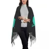 Halsdukar roronoa zoro one stycken Jolly Roger Tassel Scarf Women Soft Skull Shawl Wrap Ladies Winter