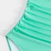 Zwemkleding 2023 V nek één stuk zwempak vaste groene badmode vrouwen badpak fa zwemmen zomer strandkleding bodysuit aa230529