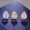 Stud Fashion Sliver Color Pear Cubic Zirconia Stud Earrings For Women Crystal Earings For Party Water Drop Studs Ear For Girl J230529