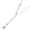 Chaînes Bohême Collier Perles Bijoux Femmes Y Pendentif Sur Le Cou Ras Du Cou Or Argent Couleur Collier Long Boho Plage