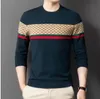 Mens Sweaters Designer up Long Sleeve Knitted Sweater Winter Pullovers Homme Warm Navy Coat 3xl