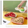 Dinnerware Sets 4 Pcs Love Plate Plastic Plates Snack Fruit Serving Tray Dessert Bowl Camping Dish