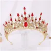 Coiffes Européenne Et Américaine Mariée Couronne Baro Strass Chapeaux Princesse Accessoires De Cheveux De Mariage Robe Drop Delivery Party Eve Dhao7