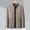 Erkek Ceketler Üst Sınıf İlkbahar ve Sonbahar Erkek Ceket 2023 Moda Stand Yaka Akıllı Klasik Klasik Lüks Parkas Marka Dış Giyim