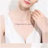 Chains Zhixi Real 18K Gold Necklace Jewelry Fine Pendant Chain Pure Au750 Yellow Round Ball For Women Wedding Gift X500 Drop Deliver Dhlmm