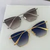 Occhiali da sole Cat Eye Shades Gold Metal Grey Gradient Occhiali da sole estivi da donna firmati Sunnies gafas de sol Sonnenbrille Shades UV400 Eyewear with Box