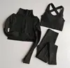 Yoga-Outfit 3-teiliges nahtloses Yoga-Set für Fitnessstudio, Fitness, Kleidung, Damen-Yoga-Anzug, Sportbekleidung, weibliche Workout-Leggings, Top, Sportkleidung, Trainingsanzug 230526