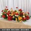 Dekorativa blommor Rose Artificial Flower Table Runner Wreath Row Home Decoration Wedding Center Supplies