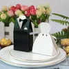 Geschenkverpackung 100pcs Kisten Braut und Bräutigam Hochzeit bevorzugt Geschenke Tasche Candy Box DIY mit Banddekoration Souvenirs Partyzubehör