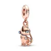 Charms Rose Gold Series 925 Sterling Sier Flamingo Cat Flower Dange Charm Bead Fit Original Pandora Bracelet Des sieraden Drop Dhlks