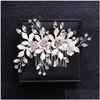 Headpieces Bridal Headwear Pearl Rhinestone Insertion Comb Alloy Inverted Antique P O Hair Ornament Crystal Pan Drop Delivery Weddin Dh6Gg