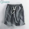 Men's Shorts Summer Men Cotton Beach Shorts Pants Breathable Comfortable Striped Loose Drawstring Cropped Hawaiian Youth Man Shorts Pants L230520