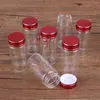 Bouteilles de stockage 15 pièces 60ml verre avec couvercles rouges 37 80mm pots à épices conteneurs flacons pour mariage artisanat bricolage cadeau