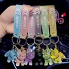 Key ringen mode transparante bulldog charm candy kleur cartoon schattige dieren sleutel ketting tas hanger snuisterij liefhebbers sieraden cadeau g230526