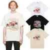 Rocky Kith T Shirt Rhude Men Kvinnor T-shirt tvättade Tees High Mens Polo Cotton Summer Kort ärm Designer Shorts Sleeve Luxury Clothing Högkvalitativ andningsbar