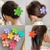 Andra söta godisfärg hårkloklämmor för flickor kvinnor söt stor blomma plast hårklipp hårnålar pannband mode hår