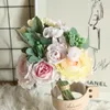 Decorative Flowers Flocking Bouquet Artificial Home Decoration Wedding Flower Pots