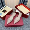 Marque été designer sandales pour femmes talons hauts en cuir métal boucle en V bout pointu stiletto 6cm 8cm 10cm taille 34-44