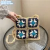 Factory wholesale ladies shoulder bags 3 colors summer seaside holiday leisure straw bag small fresh hollow crocheted handbag sweet woven backpack