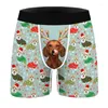 Underpants Men's Xmas Boxers Briefs Christmas Panties Hilarious Underwear 3D Snowman Snowflakes Printed Holiday Boxer Shorts