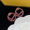 Gold Diamond arring Stud Hoop Ear Buds Women Frants F Letter Pendant Classic Earrings Lady Circle Jewelry 2305291BF