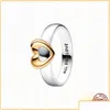 Para pierścionków poduszka sercowa Pierścień Logo 925 Sterling Sier Pandora Series Ladies Anniversary Gift Biżuteria Dostawa Dhsjc