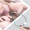 Chokers Choker Boho Naturel Collier De Perles D'eau Douce Couleur Douce Perles En Argile Polymère Turquoise Plage Bijoux Féminins Cadeau Drop Deliv Dhtax