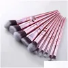 Makeup Brushes 10 Pcs Wet And Wild Series Brush Hand Thumb Handle Set Beauty Tools Foundation Mtifunction Drop Delivery Health Access Dh7Ws