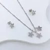 Halsbandörhängen Set 18k Guldpläterat rostfritt stål Custom Star och Moon Jewelry for Woman NeAclack