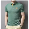 Polos masculinos Tamanho asiático do homem juvenil Moda Casual Sports Camisetas 2023 Verão Homem belos camisas de pólo bordadas com mangas curtas de mangas curtas