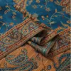 Sarongs Pashmina jedwabny szalik Szal Wrap Paisley Jacquard Flowers Borders Rave 2 warstwy Odwrotne klasyczne frędzle dla kobiet 70x180cm 200G 230526