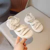 Sandals Girls Sandals Pearls with Bow-knot Princess Kids Beach Sandals 2023 Summer Shoes for Kindergarten School Children Chic R230529