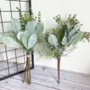 Flores decorativas grinaldas folhas bando artificial eucalyptus decoração de casamento da família plantas falsas séries verdes