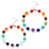 Halsband örhängen set diezi india yoga energi natursten pärlor 7 chakra helande balans halsband armband för kvinnor