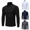 Men's T Shirts 2023 Turtle High Neck Long Sleeve Tops Winter Fall Half Collar Sweater Pullover Shirt Slim Knitted Tees