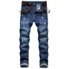 Jeans pour hommes de haute qualité homme déchiré en détresse détruit pantalon Slim Fit jambe droite Denim mode rue automne été hommes pour