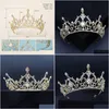 Headpieces TS0090 Bridal Crown Colorf Ab Crystal Birthday Bruiloft Hoofdkleding Legering Rhinestone Hoofdband Drop Delivery Party Events Acces Dhqmi