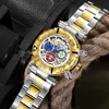 Armbandsur 2022 Temite Creative Designer Men's Large Dial Gold Men's Watch Sport Chrono Code Gold Men's and Reno Masculino G230529