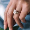 Bagues de grappe 5.0 WhiteD Moissanite solide 14K or bande de mariage certifié éternité luxe femme bijoux accessoires femmes