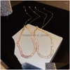 Chokers Choker Sexy Girl Long Zirkon ketting Gestructureerde Rhinos Fashion Personality sleutelbeen ketting Tassel Deep V Hanger Party Nek Dr Dho6i