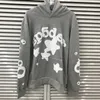 Мужские толстовок толстовок Серый SP5DER 5555555 Beluga Hoodie Мужчины Женщины высококачественные молодые бандитские пауки.