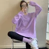 Women's T Shirts 2023 Autumn Vintage Simple Long Sleeve T-shirt Women Basic Tee Shirt Oversize Solid Color O-Neck Student Loose Tshirt